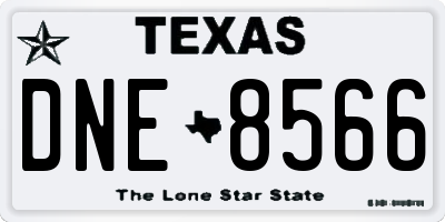 TX license plate DNE8566