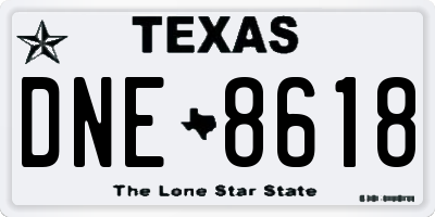 TX license plate DNE8618