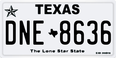 TX license plate DNE8636