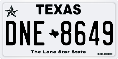 TX license plate DNE8649