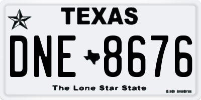 TX license plate DNE8676