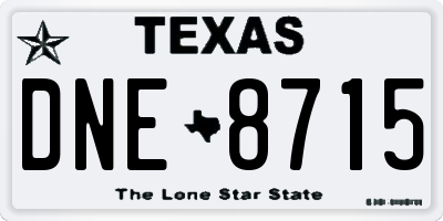 TX license plate DNE8715