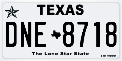 TX license plate DNE8718