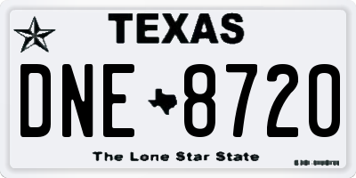 TX license plate DNE8720