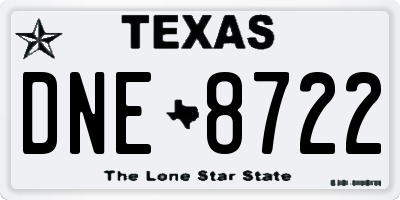 TX license plate DNE8722
