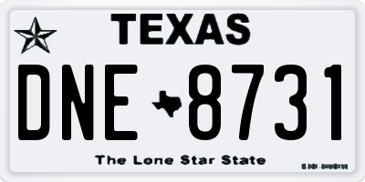 TX license plate DNE8731