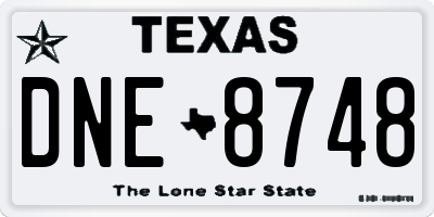 TX license plate DNE8748