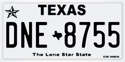 TX license plate DNE8755