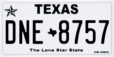TX license plate DNE8757