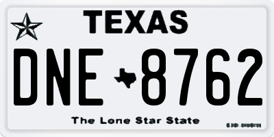 TX license plate DNE8762