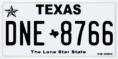TX license plate DNE8766