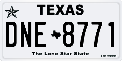 TX license plate DNE8771