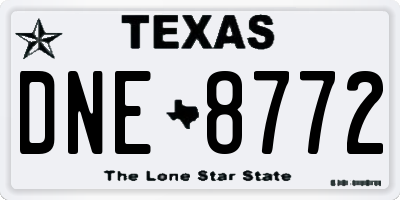 TX license plate DNE8772