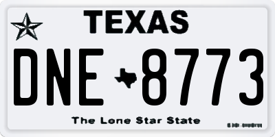 TX license plate DNE8773