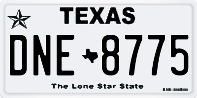 TX license plate DNE8775
