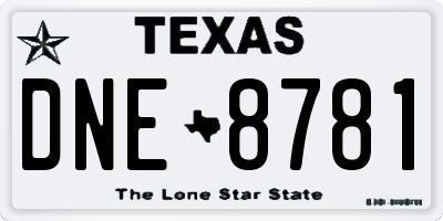 TX license plate DNE8781