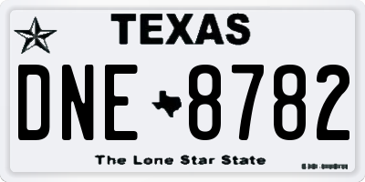 TX license plate DNE8782