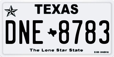 TX license plate DNE8783