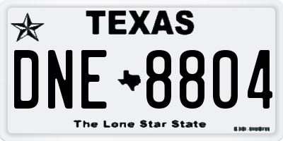 TX license plate DNE8804