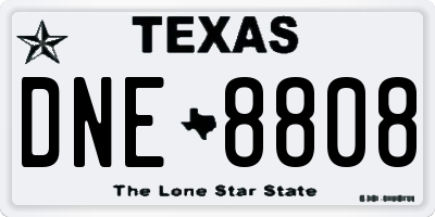 TX license plate DNE8808