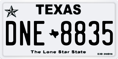 TX license plate DNE8835