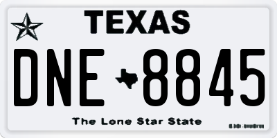 TX license plate DNE8845