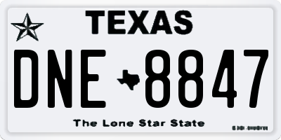 TX license plate DNE8847