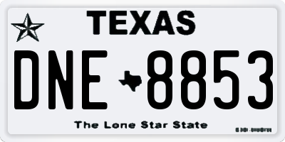 TX license plate DNE8853