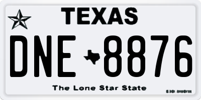 TX license plate DNE8876