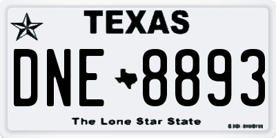 TX license plate DNE8893