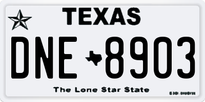 TX license plate DNE8903