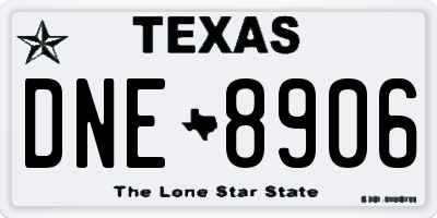 TX license plate DNE8906