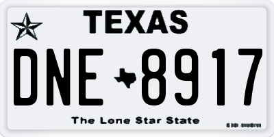 TX license plate DNE8917