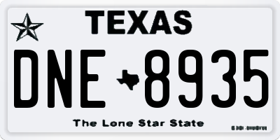 TX license plate DNE8935