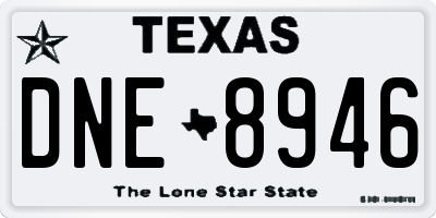 TX license plate DNE8946