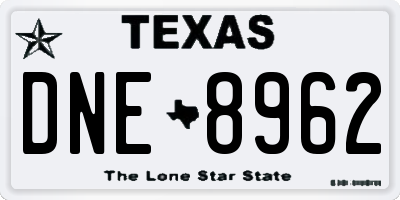 TX license plate DNE8962