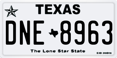 TX license plate DNE8963