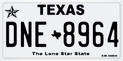 TX license plate DNE8964