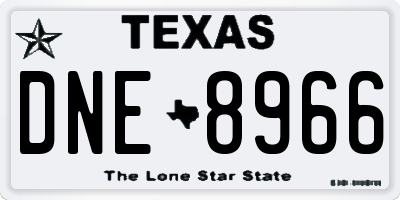 TX license plate DNE8966