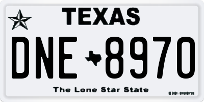 TX license plate DNE8970