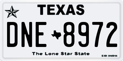 TX license plate DNE8972