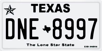 TX license plate DNE8997