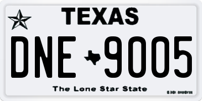 TX license plate DNE9005
