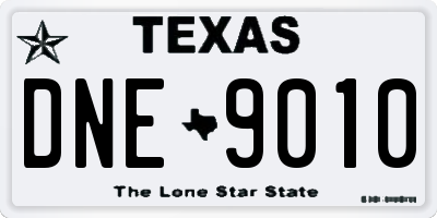 TX license plate DNE9010