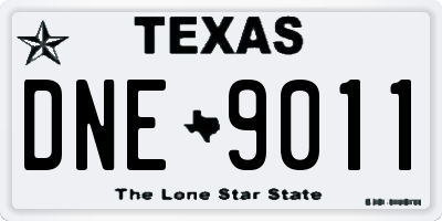 TX license plate DNE9011