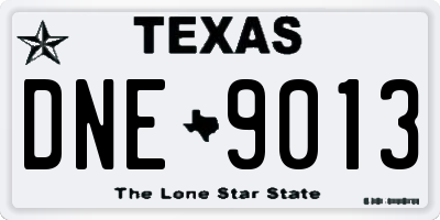 TX license plate DNE9013