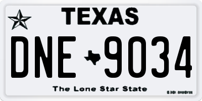 TX license plate DNE9034