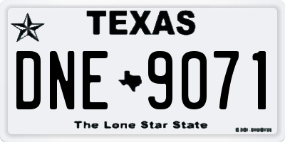 TX license plate DNE9071