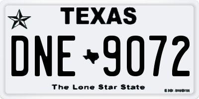 TX license plate DNE9072