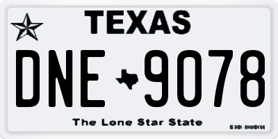 TX license plate DNE9078